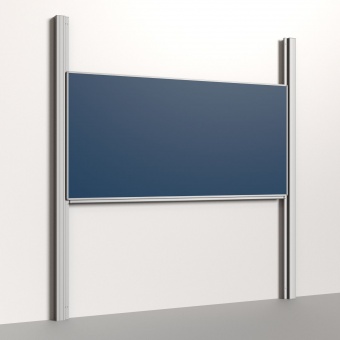 Pylonentafel, 250x120 cm, 1-flächig, höhenverstellbar, Stahlemaille blau 